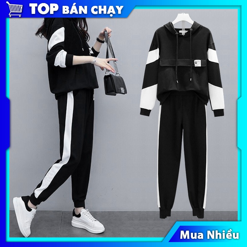 Bộ Quần áo thu đông nam nữ 💥FREESHIP💥 mã TT38  dáng thể dục thể thao hàn quốc đẹp gồm áo khoác hoodie và quần jogger