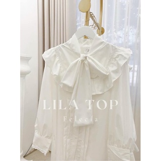 HV - Áo sơ mi trắng cổ nơ bèo