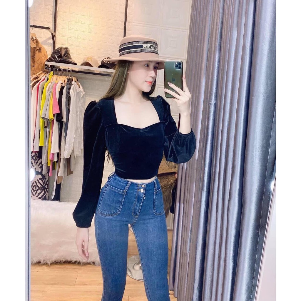 [Mã WASTMAY giảm 15% tối đa 30K đơn 150K] Bán sỉ quần bò cạp cao 2 túi ốp cho nữ mã 24 x | BigBuy360 - bigbuy360.vn