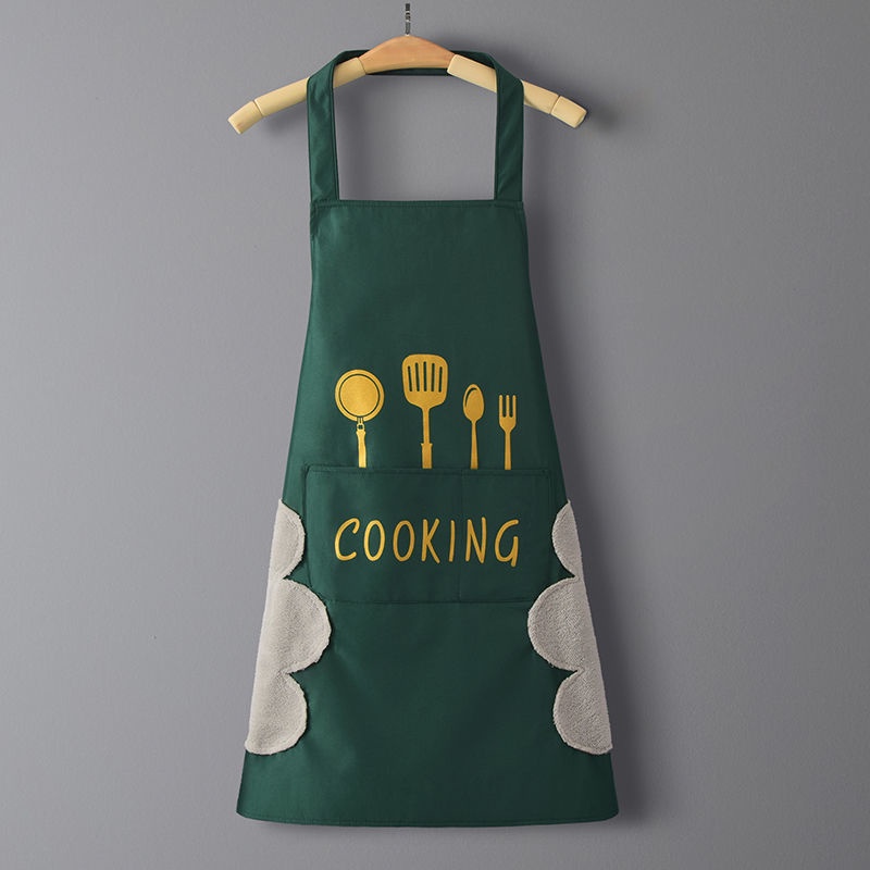 Tạp dề Cooking chống thấm nước có Lau tay 2 bên