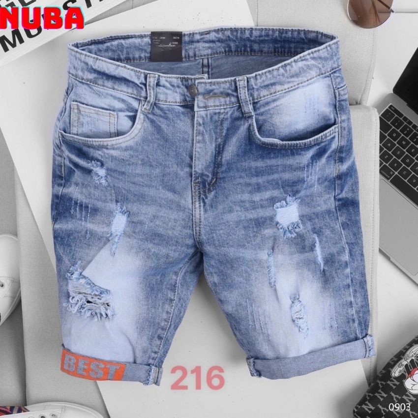 [Mã SR11JUNE5 giảm 20K đơn 50K] Quần short jean nam chất bò,cá tính trẻ trung,nuba 216 tcs | BigBuy360 - bigbuy360.vn