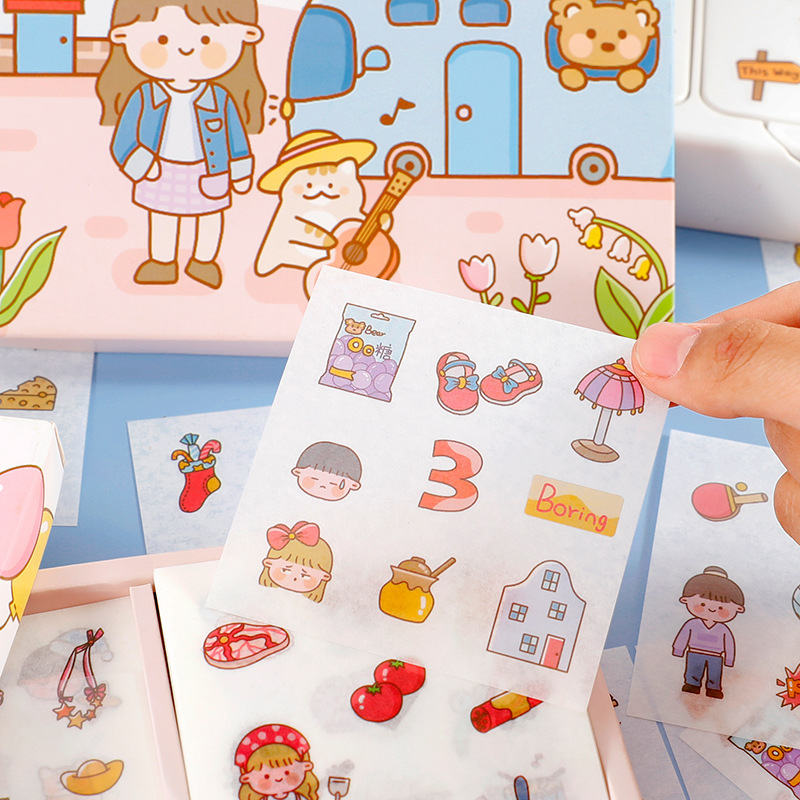 Bộ 100 miếng dán trang trí dễ thương