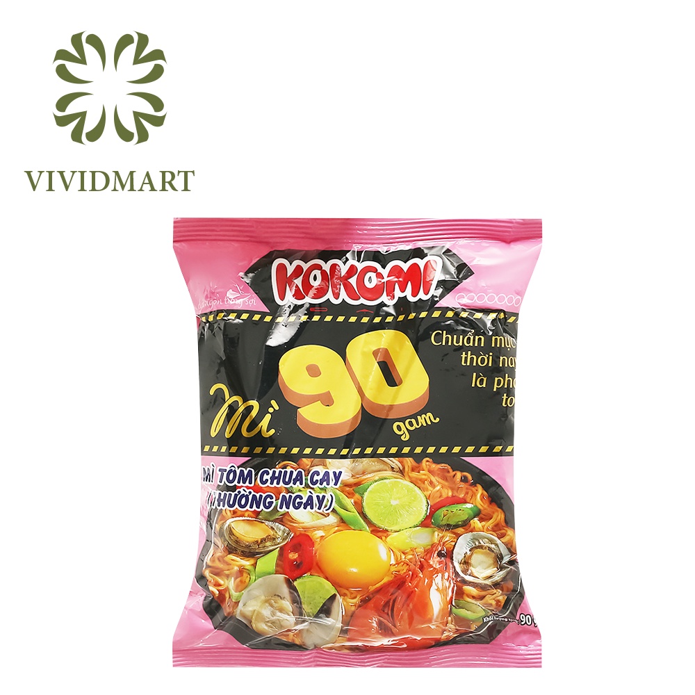 MÌ KOKOMI 90 TÔM CHUA CAY VÀ KOKOMI ĐẠI VỊ TÔM CHUA CAY THƯỜNG NGÀY – GÓI 90G - MASAN