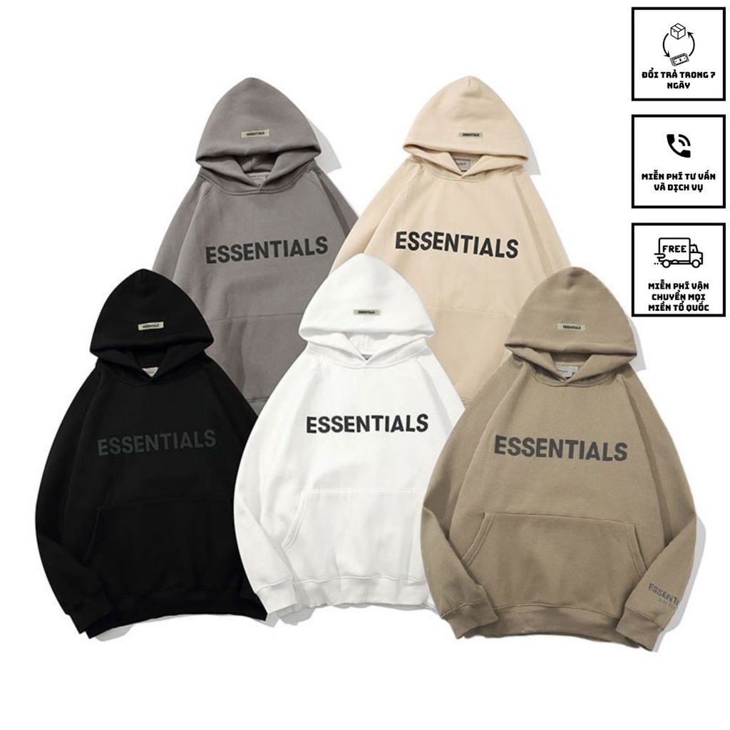 [NHẬP MÃ DAOM50 GIẢM 50% ĐƠN TỪ 0Đ ] Áo Hoodie Nỉ Bông Essentials Dày Dặn Ảnh Thật