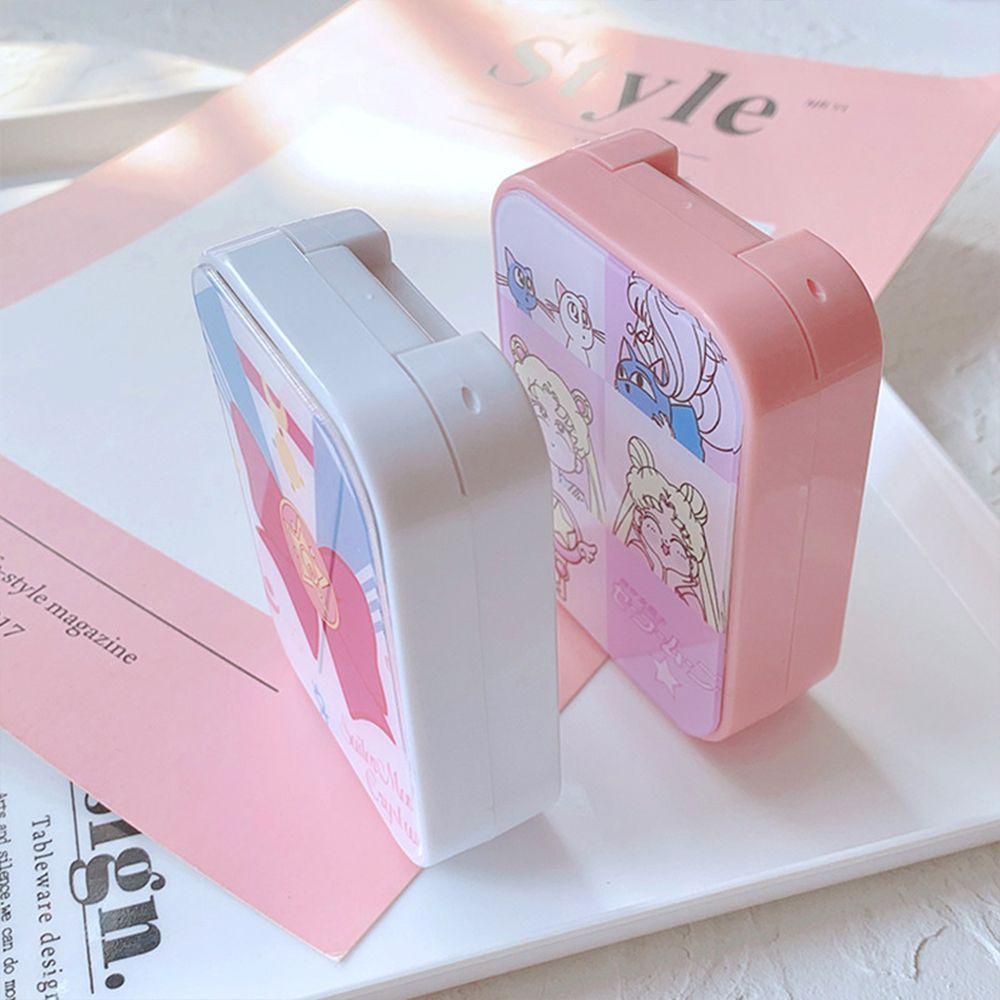 FORBETTER Hộp Đựng Kính Áp Tròng Mini Màu Hồng Họa Tiết Hoạt Hình Phong Cách Nhật Bản