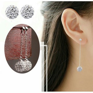 Bông tai dài trái châu đá nhân tạo BHBT30