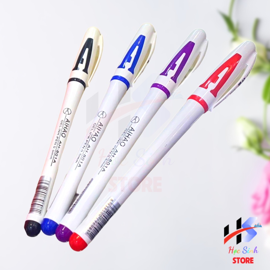 Hộp 12 cây bút viết AAA ngòi 0.5mm chất mực cao cấp, viết êm( Xanh, tím, đỏ, đen )