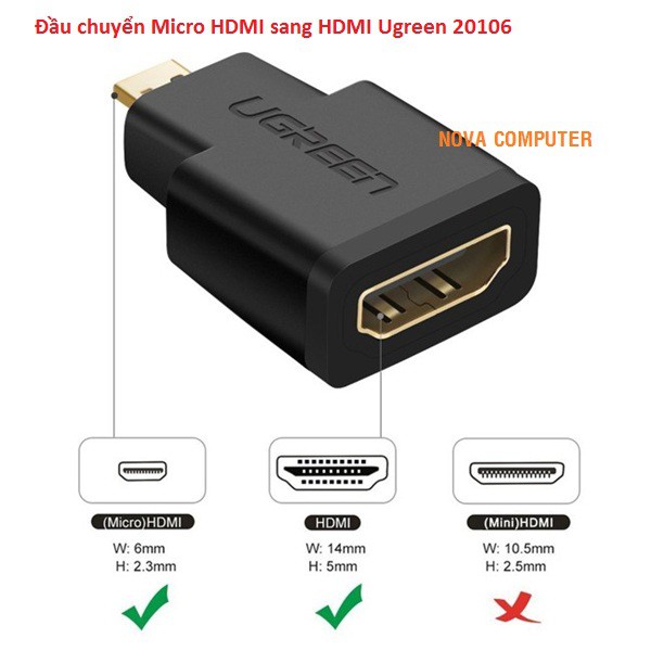 Đầu chuyển Micro HDMI sang HDMI Ugreen 20106