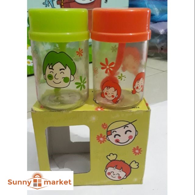 Bộ 2 lọ thủy tinh đựng gia vị cao cấp, hũ lọ đựng gia vị, thực phẩm khô kèm muỗng