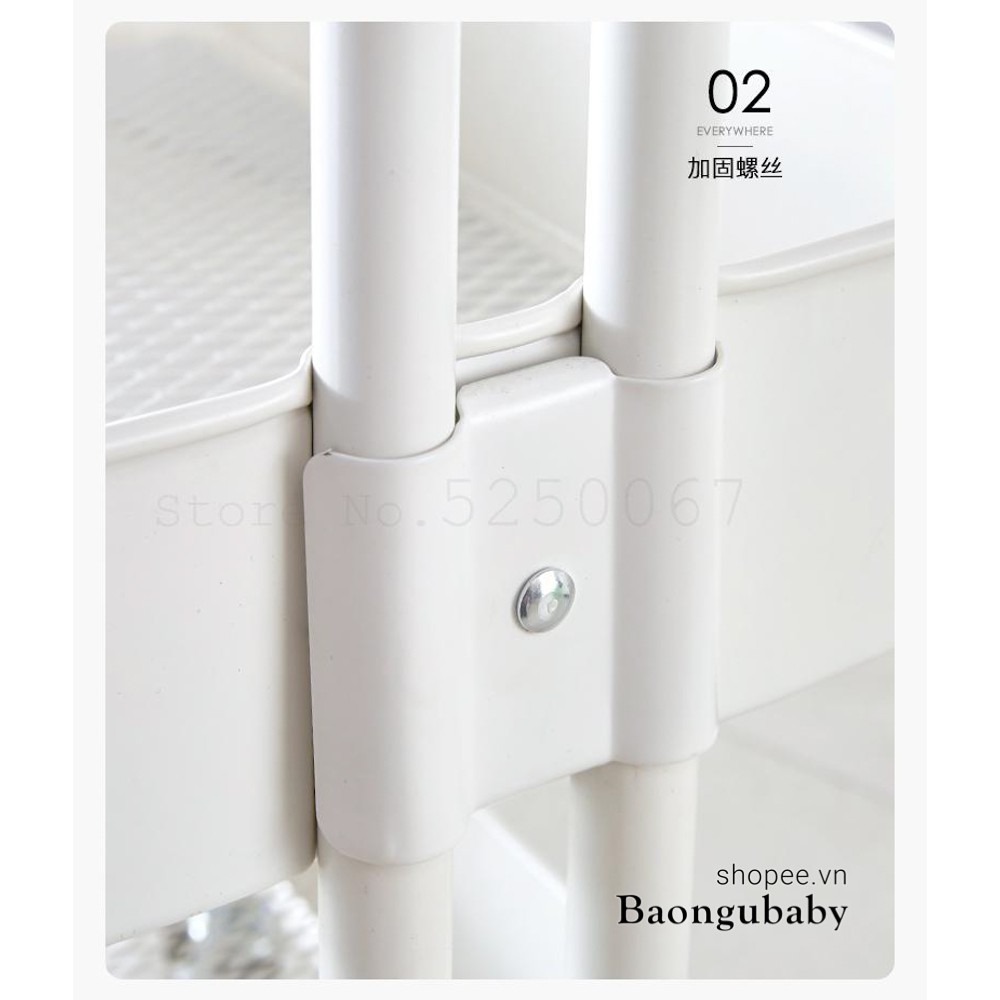 Kệ 3 Tầng Đa Năng Có Bánh Xe, làm Xe Đẩy Spa đựng đồ bỉm sữa cho mẹ và bé - set giỏ chia kệ Umoo