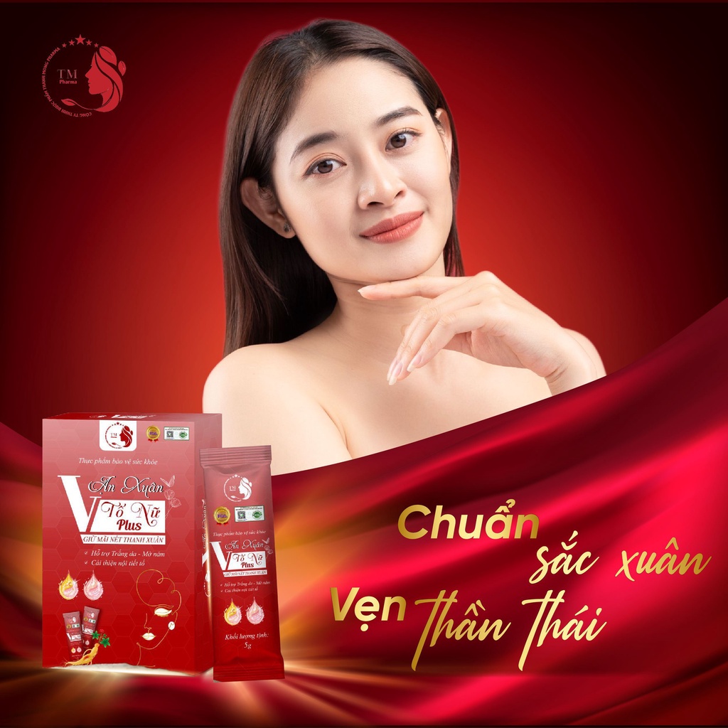 Combo 2 Collagen Vạn Xuân Tố Nữ Plus TM Pharma Tăng Độ Đàn Hồi Cho Da Kéo Dài Tuổi Xuân 24 Gói/Hộp