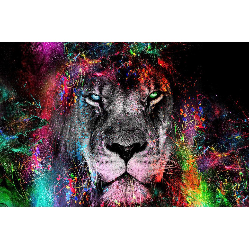 Tranh Sơn Dầu Treo Tường Trang Trí Hình Khỉ Và Voi