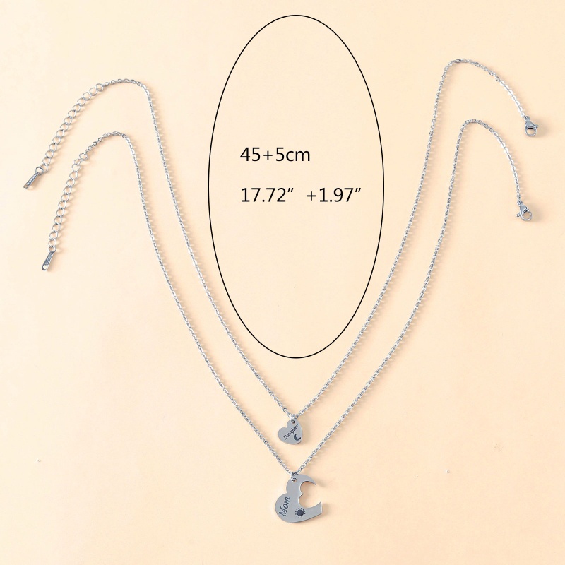 Set 2 Vòng cổ Mặt Trái Tim Nhỏ Xinh Xắn Cho Mẹ Và Bé