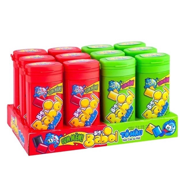 Kẹo Sing-gum Mềm Big Babol Tô Màu Kẹo Cao Su Thổi (Lốc 12 hủ)