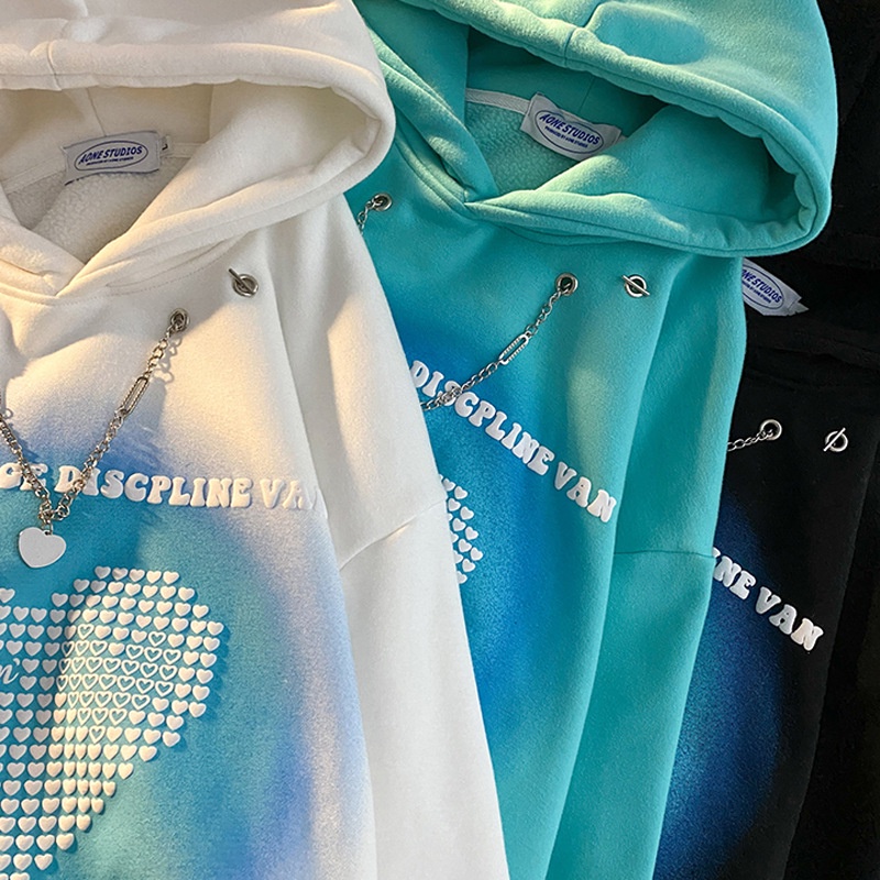 Áo hoodie in họa tiết chữ màu xanh lam/ trắng/ đen  | BigBuy360 - bigbuy360.vn