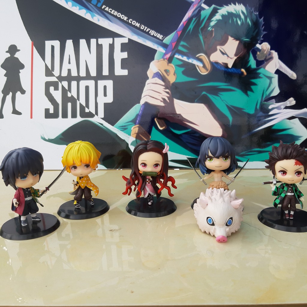 Mô Hình Demon Slayer Kimetsu no Yaiba Nhân Vật Figure Tanjirou, Zenitsu, Inosuke, Nezuko 8cm | Tặng Poster