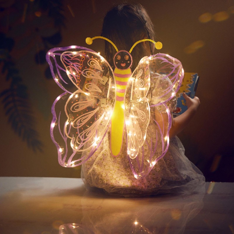 Bộ Cánh Bướm Đồ Chơi DIY Phát Sáng Dành Cho Bé Gái