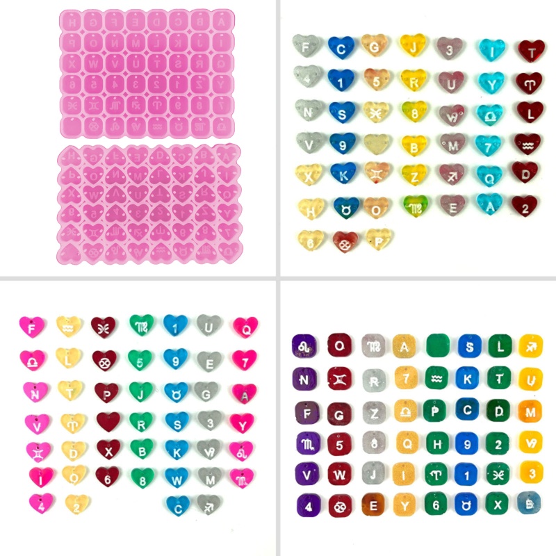 Khuôn Silicone Làm Bông Tai Epoxy Hình Vuông In Chữ Super Love Sáng Tạo