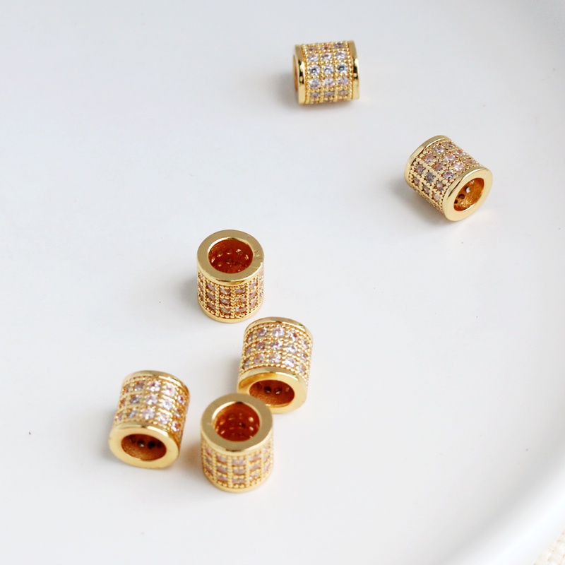 Set 14k hạt đá Zircon mạ vàng 8mm dùng làm trang sức thủ công