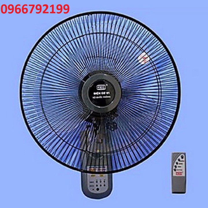 Quạt treo tường Điện Cơ 91 QTT-ĐKA Có điều khiển từ xa, sải cánh 400mm - Bộ Quốc Phòng