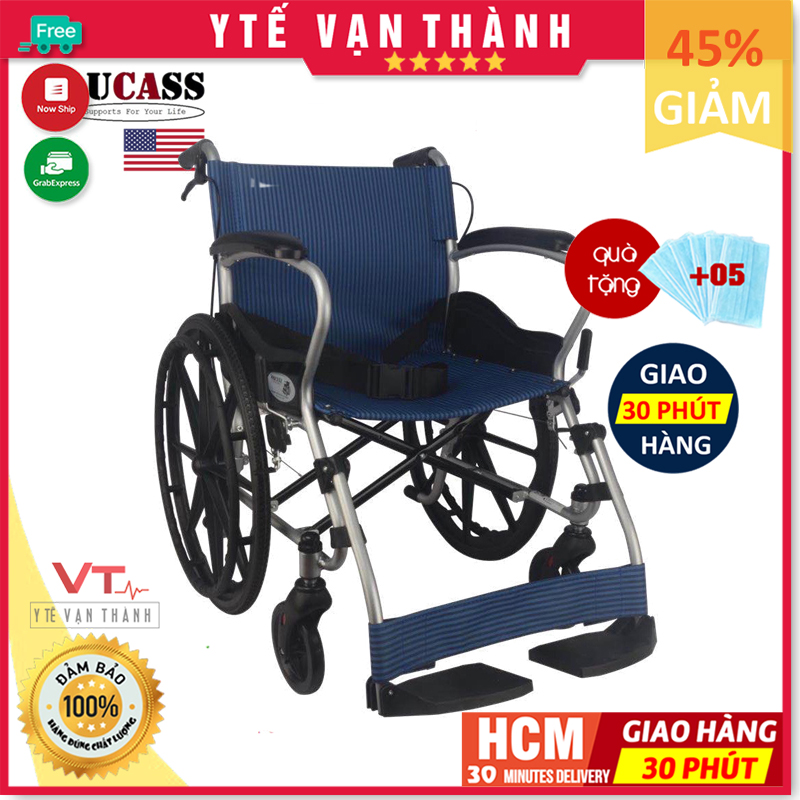 ✅ [CAO CẤP - LUCASS] Xe Lăn Ngồi Lucass X-16LJ (X16LJ) (Hợp kim nhôm siêu nhẹ) (BH 6TH Khung Sườn) - VT0613