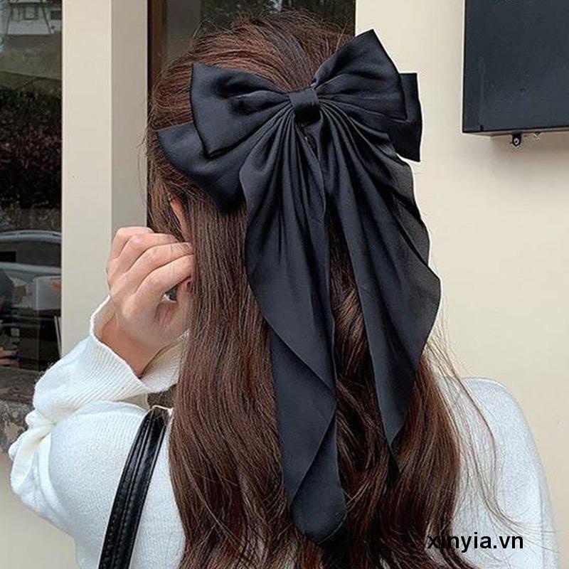 Kẹp Tóc Hình Nơ Đính Ngọc Trai Phong Cách Hàn Quốc Cho Bé Gái