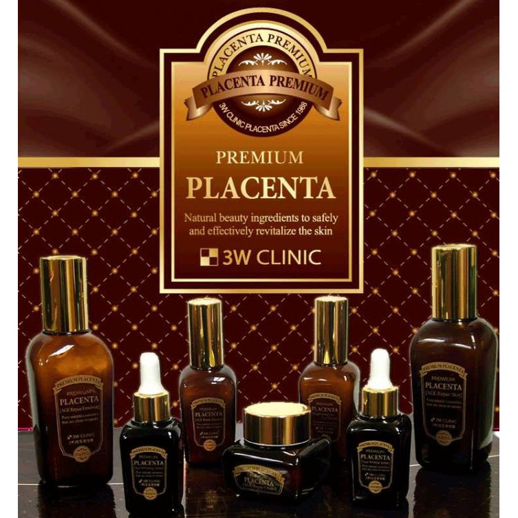 Bộ dưỡng da chống lão hóa tinh chất nhau thai cừu 3W CLINIC Placenta Premium - Hàn Quốc Chính Hãng