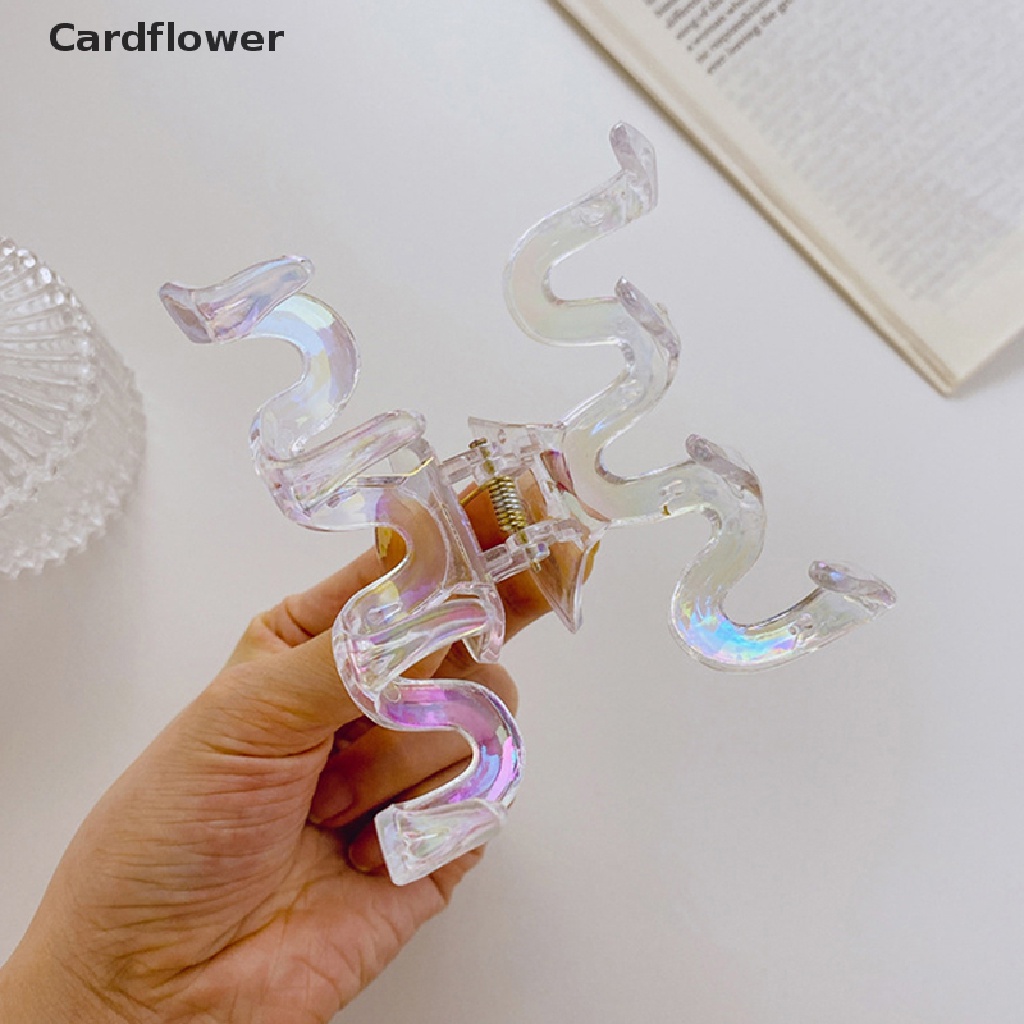 &lt; Cardflower &gt; Kẹp Tóc Càng Cua Màu Laser Gradient Ngọt Ngào Thời Trang Mùa Hè Cho Nữ