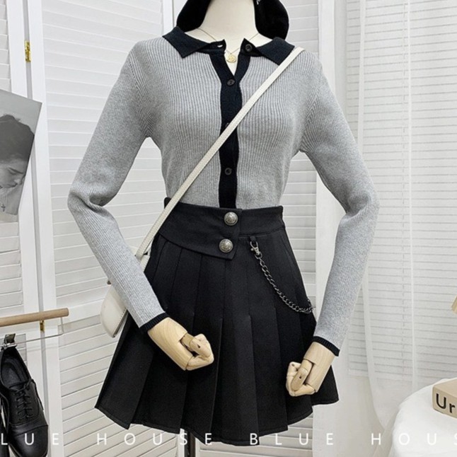 Chân Váy Ngắn Ly To Kèm Dây Xích Cá Tính Cao Cấp Freeship,Chân Váy Nữ Ngắn Lưng Cao Xu Hướng Thời Trang Của Châu Á Hot