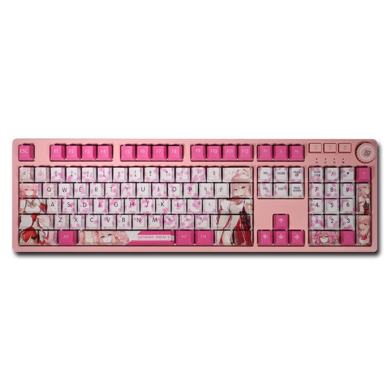 Genshin Impact keycap Cherry Hồ sơ Miss Fox chủ đề anime PBT Dye thăng hoa bàn phím cơ học keycap 108 phím