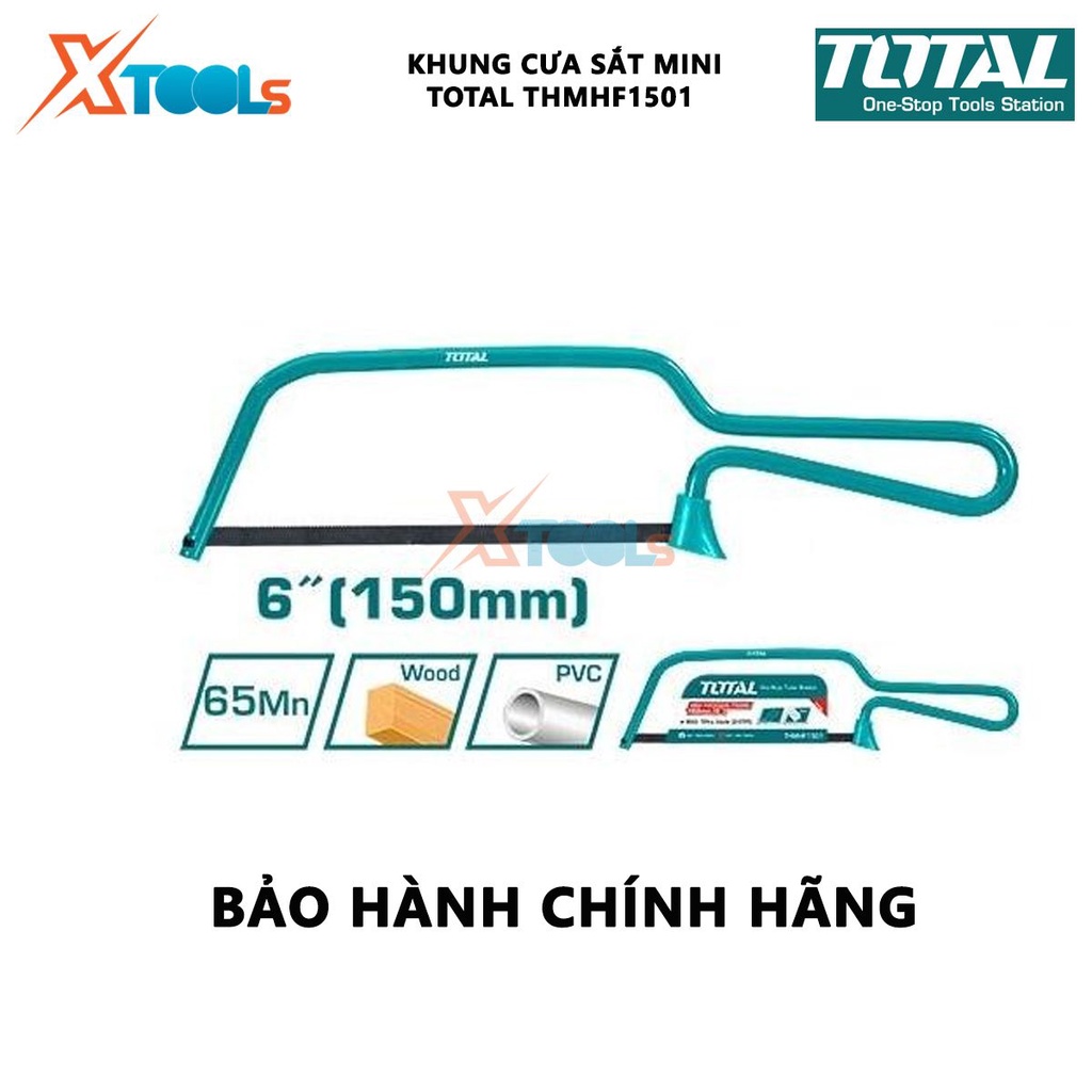 Khung cưa sắt mini Total THMHF1501 | Khung cưa sắt cầm tay kích thước 150mm (6&quot;) khung lắp lưỡi cưa, thép cao cấp, chắc