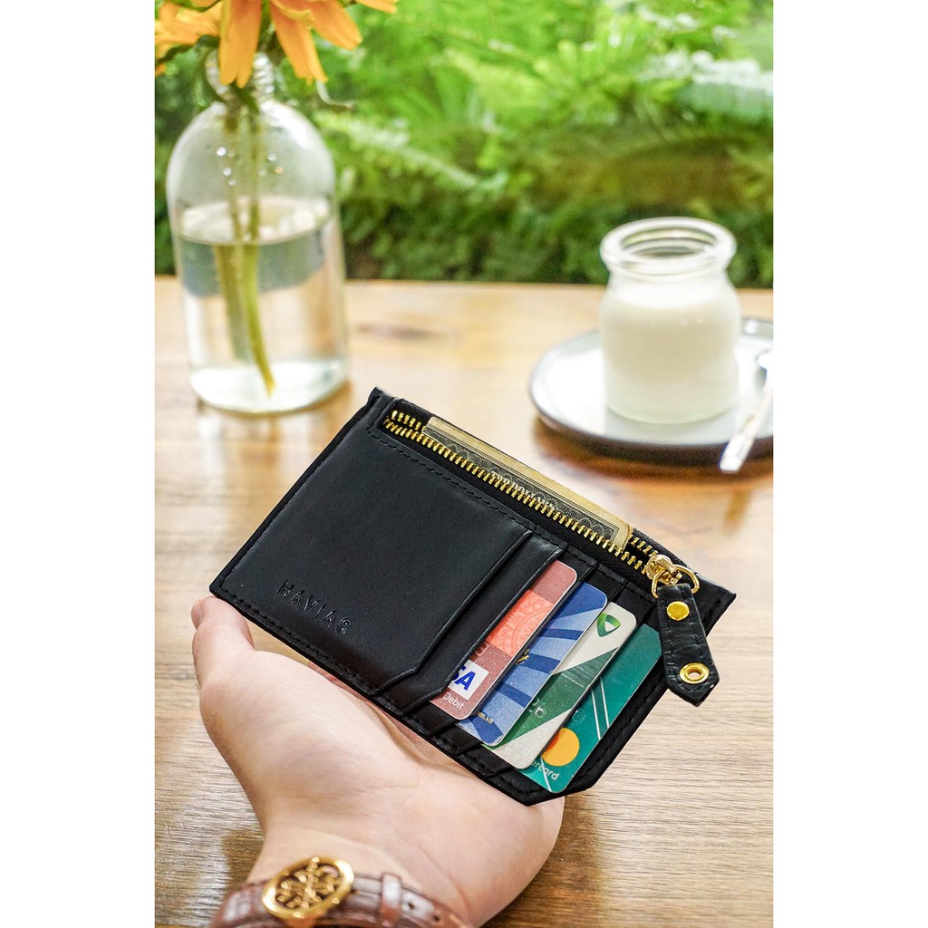 [Mã BMBAU50 giảm 50K đơn 150K] Ví Da Mini Harmony Handcrafted Wallet HAVIAS_Đen (Black)