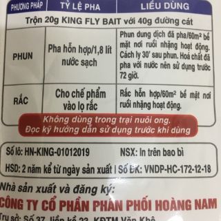 Thuốc ruồi King Fly Bait hộp 500gr