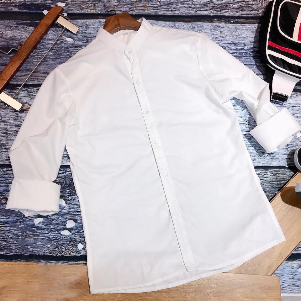 ÁoSơ Mi Nam cổ tàu dài tay ôm dáng HỘI TỤ TINH HOA MC Shop - SMT