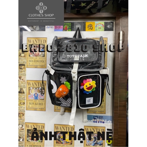 Balo Era Backpack Tote Talk 2810 Clothes Shop Balo Đen Đi Học Phản Quang Ulzzang Unisex (Tặng Bông 7 Màu)