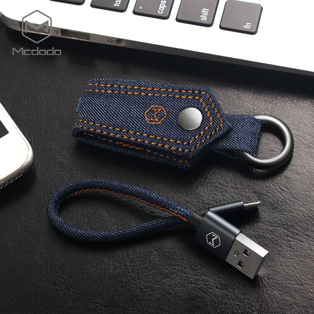 Cáp Sạc Nhanh Mcdodo Micro USB Dạng Móc Khóa Vải Denim 15cm