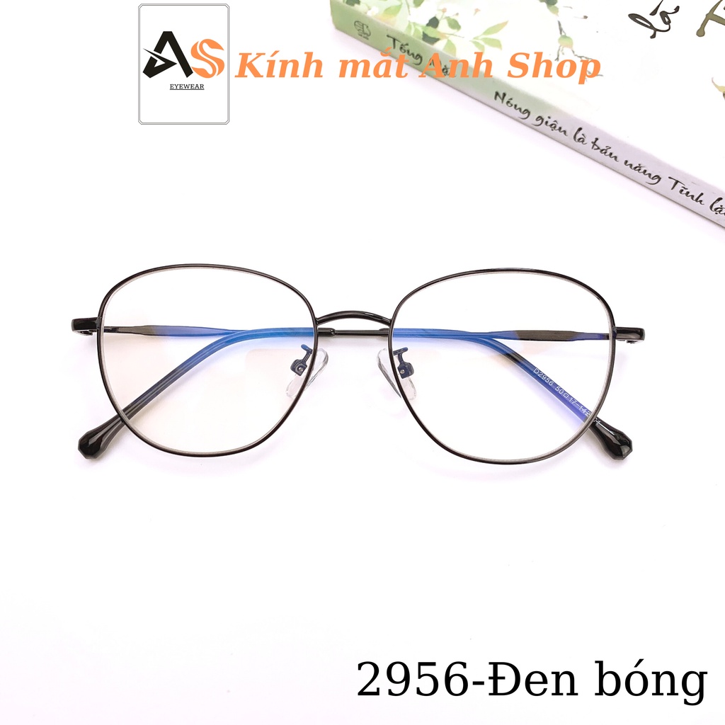 Gọng kính mắt tròn chất liệu kim loại kiểu dáng thanh mảnh thời trang 2956