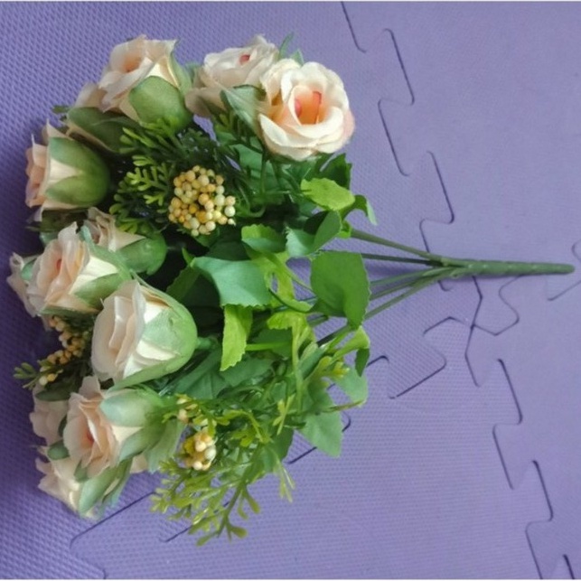 Hoa Giả, Chùm Hoa Hồng Nhí Giả Lụa Trang Trí Nhà Cửa Lizflower