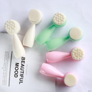 Cọ làm sạch da mặt hai đầu nhỏ gọn bằng silicone tiện dụng