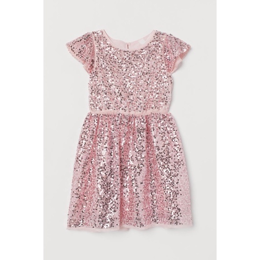 Váy Party Bé Gái Thêu Sequin Hồng HaM(cắt tag)