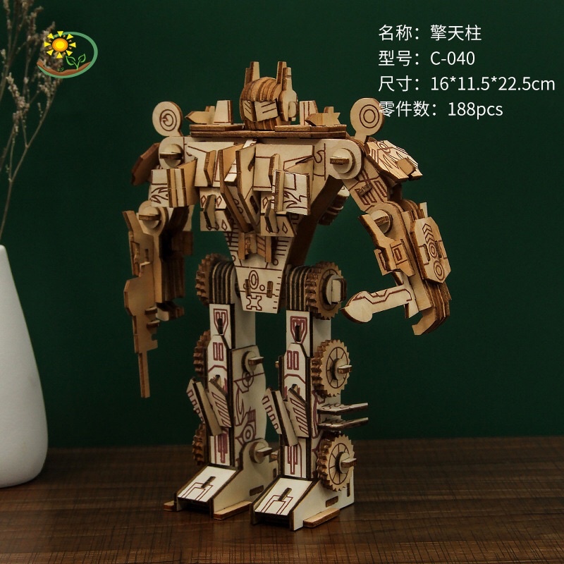 Đồ chơi lắp ráp 3D gỗ - mô hình Robot- cắt lazer - Dũng sĩ Hesman