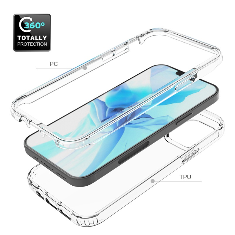 Ốp Điện Thoại Dày Dặn Trong Suốt Chống Rơi 2 Trong 1 Cho for iPhone  15 pro max 14 Pro Max 13 Pro max 12 11 XS / X XR 7P / 8P