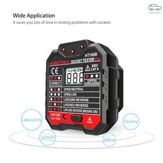 TP  HABOTEST Advanced GFCI Electric Socket Tester Automatic Neutral Live Earth Wire Testing Circuit Polarity Detecto