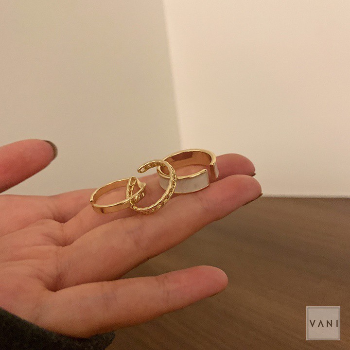Set 3 Nhẫn Xà Cừ Phong Cách Unisex - Vani Store [TS000528-O99]