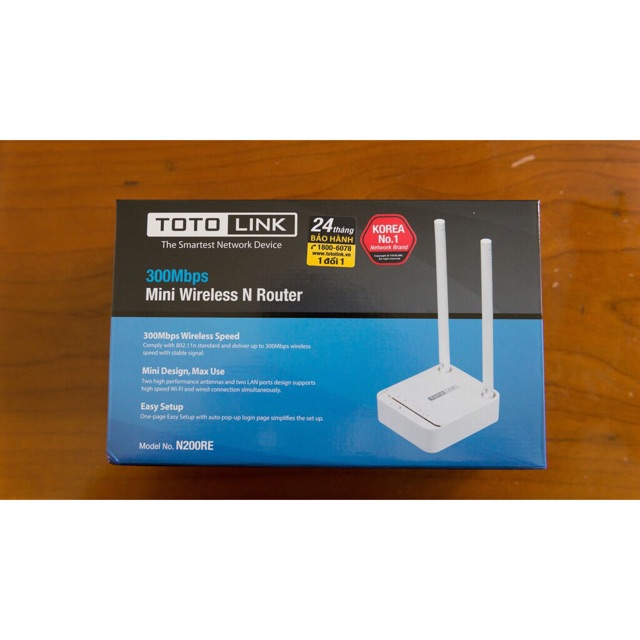 Bộ Phát Wifi Chuẩn N Tốc Độ 300Mbps TotoLink N200RE - V3 - Bảo Hành Chính Hãng 24 Tháng