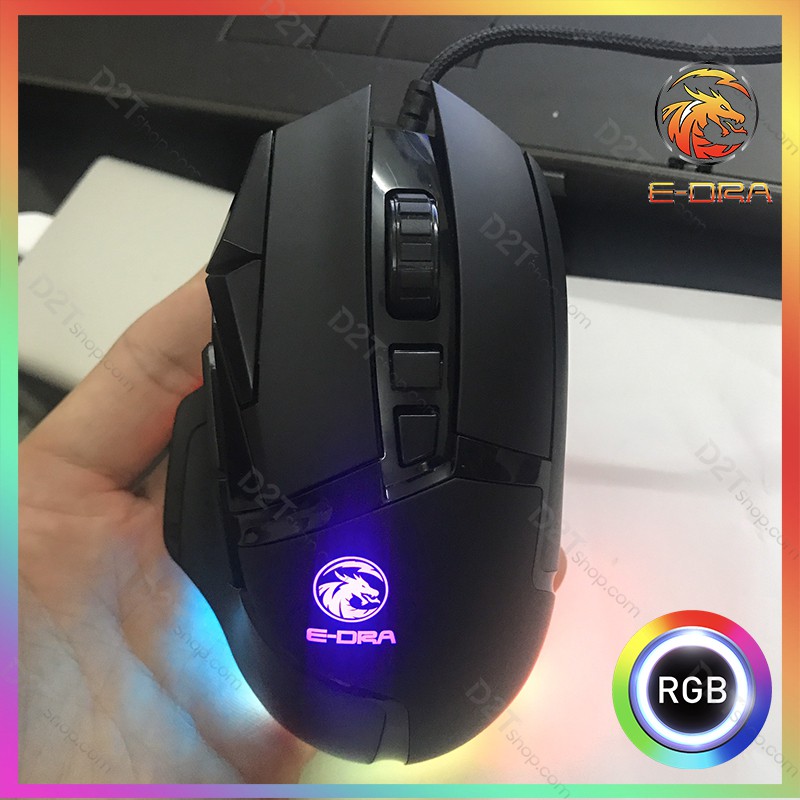 Chuột gaming E-Dra EM6102 LED RGB chơi game PUBG, Call of Duty