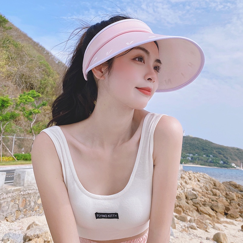 Mũ lưỡi trai chống nắng nửa đầu chống tia UV thời trang thể thao du lịch họa tiết chữ