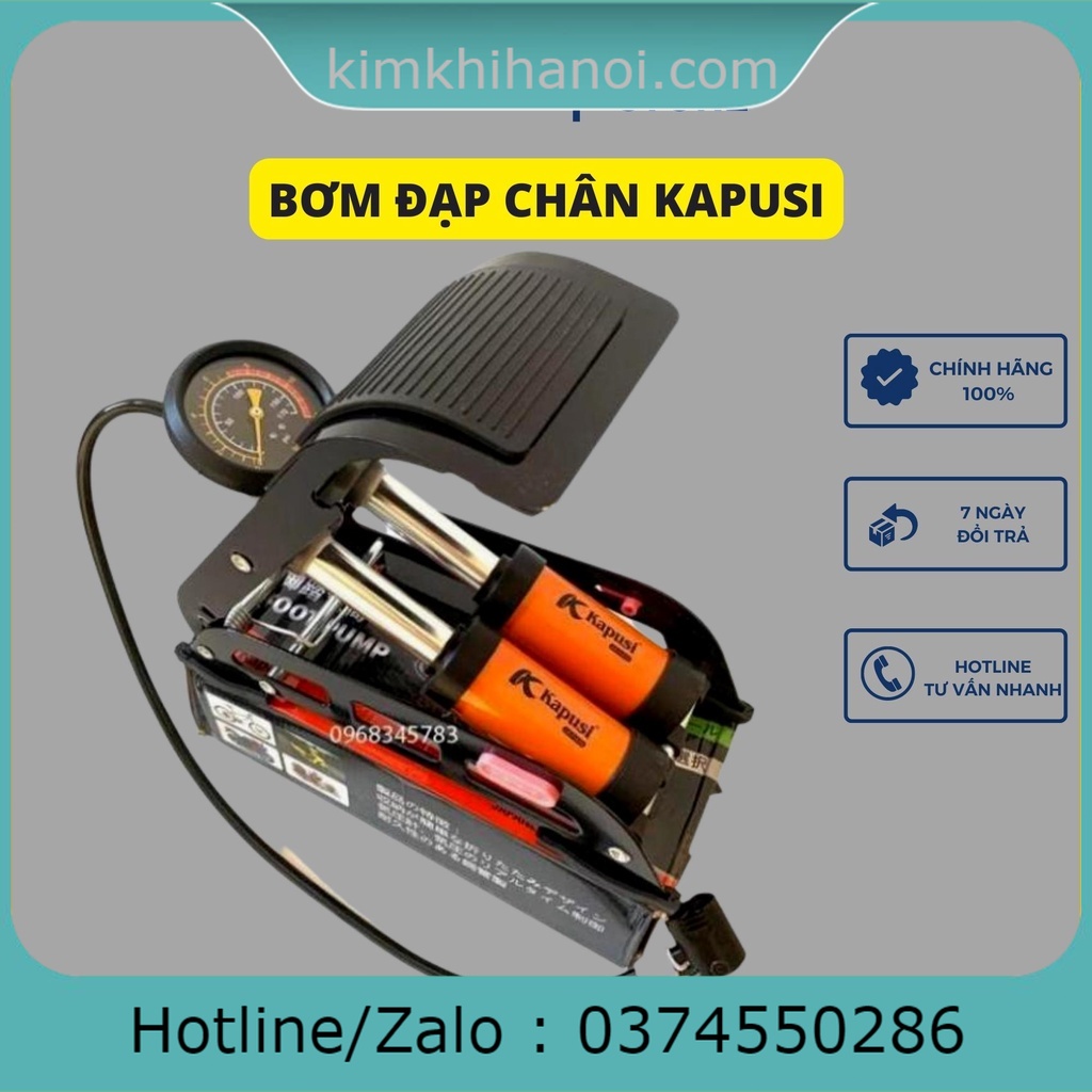 Bơm đạp chân đa năng - Bơm xe máy,xe đạp KAPUSI công nghệ nhật bản