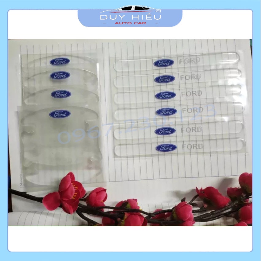 Bộ 10 miếng dán silicol các hãng xe dán hõm và tay nắm cửa xe ô tô chống trầy xước va đập cửa xe tiện ích