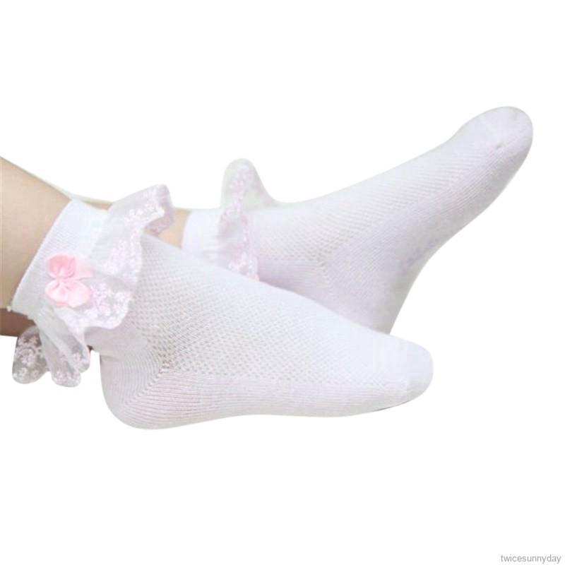 Kid Baby Girl Princess Lace Design Solid Socks